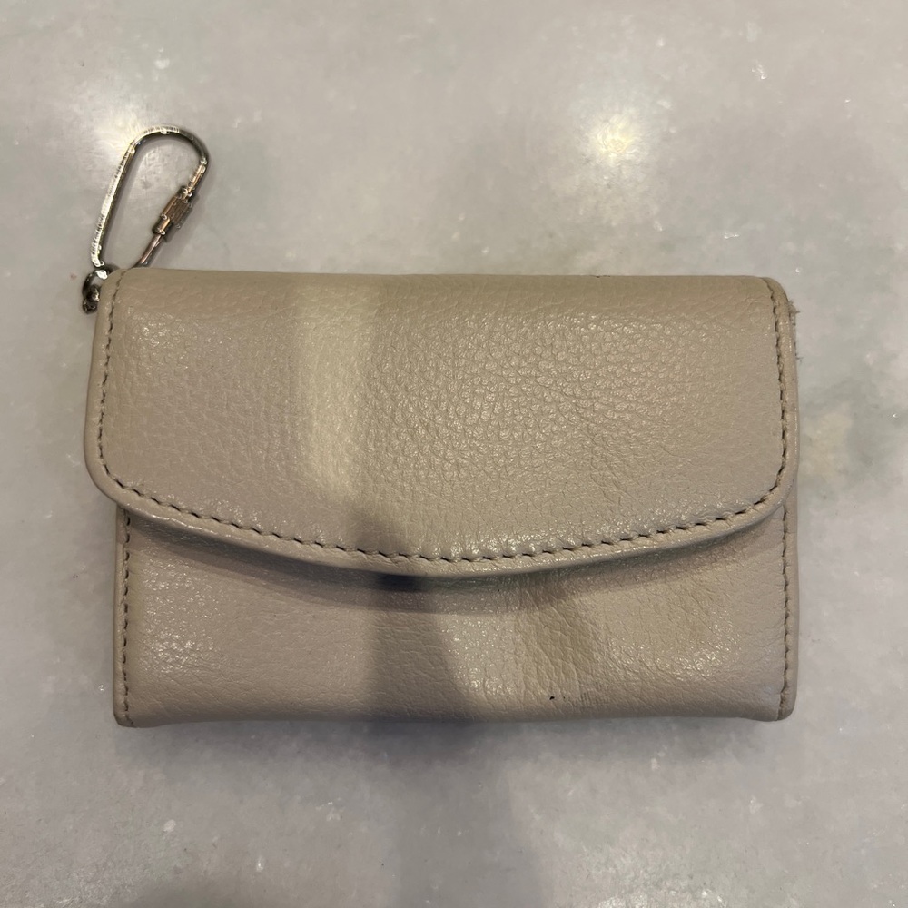 Talbots - Beige Leather Wallet with Clip